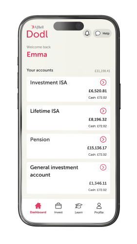 Preview of app showing range of accounts to open