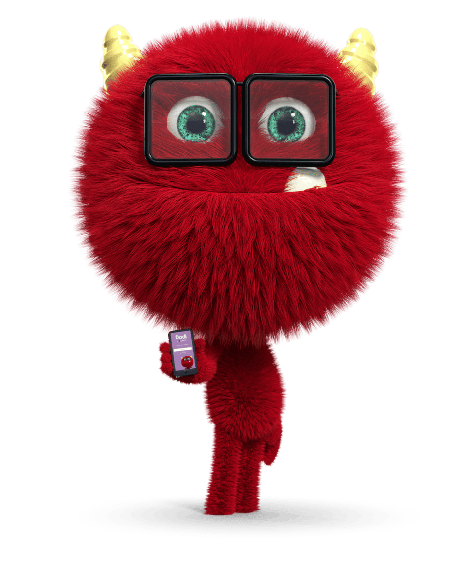 Red Monster with Dodl App